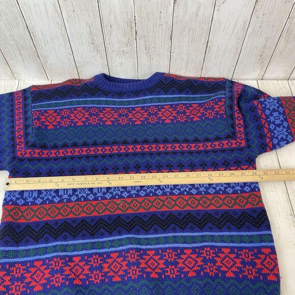 Vintage Meister Ski Sweater 100% Wool Fair Isle Sweater Men’s XL Nordic - Picture 7 of 8